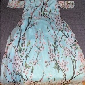 Floral Kids Dress - Blue and Pink